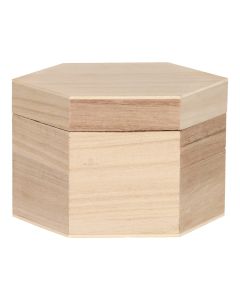 Jouet-plus Coffret en bois hexagonale à décorer
