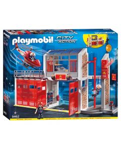Playmobil City Action 9462 Caserne de pompiers avec hélicoptère