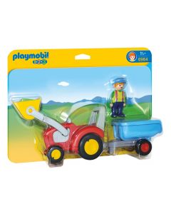 Playmobil® 1.2.3 - 6964 - Fermier avec tracteur et remorque