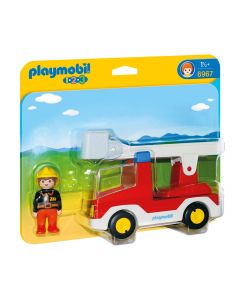 Playmobil 1.2.3 6967 Camion de pompier avec échelle pivotante