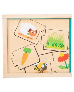 Small Foot - Wooden Puzzle Animals and their Food 11731