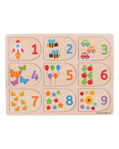 Wooden Learning Puzzle Numbers, 18dlg.