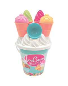 Seau de plage crème glacée avec accessoires