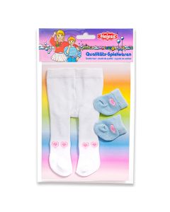 Dolls maillot with Socks-white, 28-35 cm