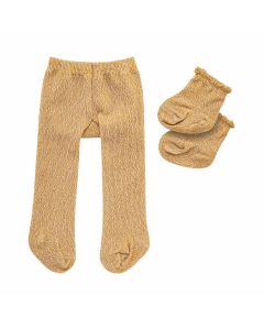 Doll Tights with Socks - Gold, 28-35 cm