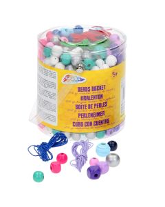 Jouet-Plus Seau avec perles en bois, 250 g