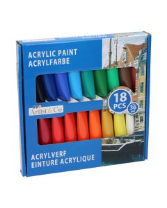 Jouet-Plus Peinture acrylique, 18pcs, modèle aléatoire 52794