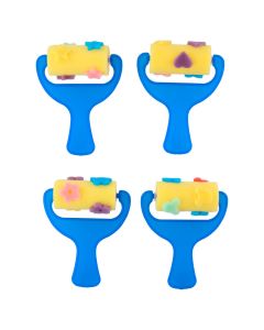 Jouet-Plus Rouleau à peinture enfants avec motifs, 4pcs