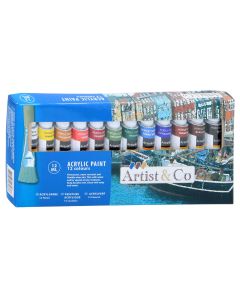 Lot de 12 pot de peinture acrylique 12ml Artist & Co