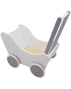 Jouet-Plus Landau pour poupée en bois Blanc / Argent