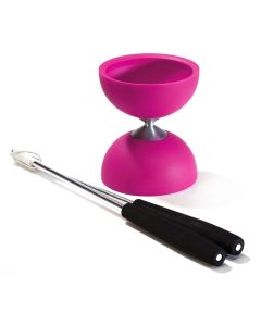 Rubber Diabolo with aluminum Sticks-pink