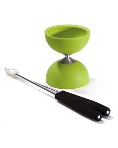 Rubber Diabolo Sticks with aluminum-Green