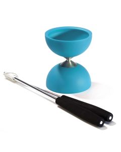 Rubber Diabolo Sticks with aluminum-light blue