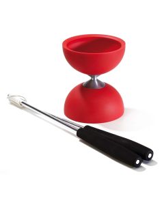 Rubber Diabolo with aluminum Sticks-Red