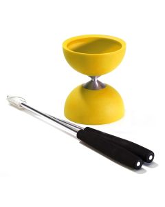 Rubber Diabolo with aluminum Sticks-yellow
