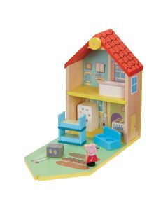 Wooden Dollhouse Peppa Pig with Accessories