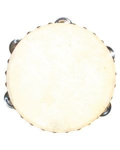 Tambourin avec 5 clochettes en peau naturelle