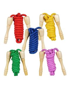 Corde à sauter de 2m45 avec manche en bois coloris aléatoire