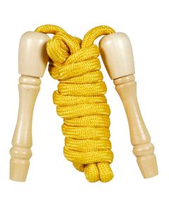 Corde à sauter de 2m45 avec manche en bois jaune