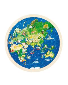 Double-sided wooden puzzle-globe, 57st.
