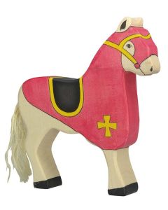 Figurine Holztiger Cheval de course rouge