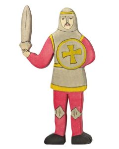 Figurine Holztiger Chevalier combatant rouge