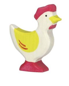 Figurine Poule debout jaune
