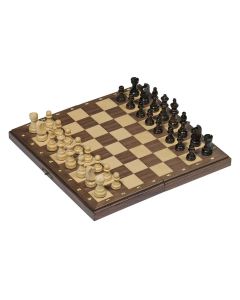 Jeu d'échecs magnétique dans une boîte en bois pliable