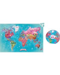 Puzzle en carton la carte du Monde poètique Maria 500 pièces