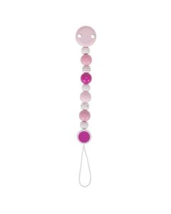 Accroche tétine rose et blanche Alix