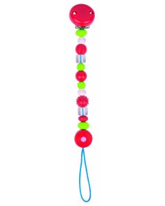 Attache-tétine élastique perle cerise