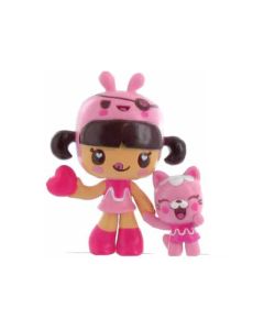 Figurine petite fille avec un chat Charuca