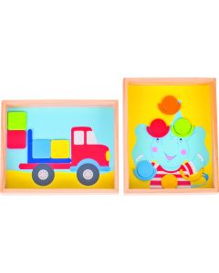 jeu de patience en bois éléphant et camion Astrid