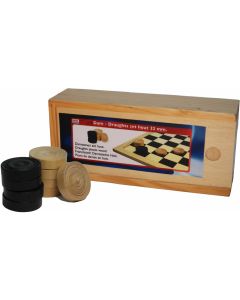 Pions de jeu de dames en bois avec boite de rangement Alice