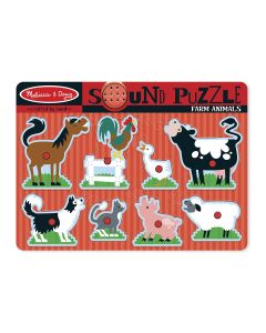 Puzzle musical en bois à encastrer les animaux de la ferme Ricky