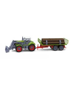 Tracteur radiocommandé avec remorque de bois