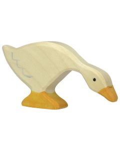 Figurine Holztiger Oie mangeant