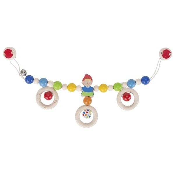 Chaîne de poussette aux perles en bois multicolore lutin