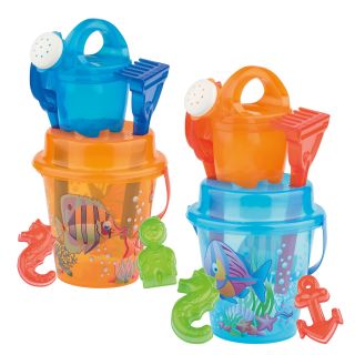Jouet-Plus Ensemble seau de plage transparent Monde Marin