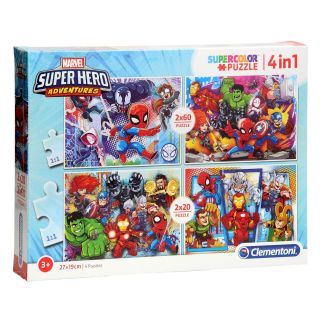 Clementoni Puzzle Marvel Superhéros - Ensemble de 4 Puzzles