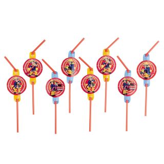 Fireman Sam straws, 8pcs.