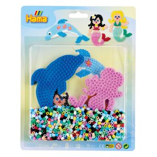 Hama Iron on Bead Set - Mermaids with Dolphin, 1100 pcs.