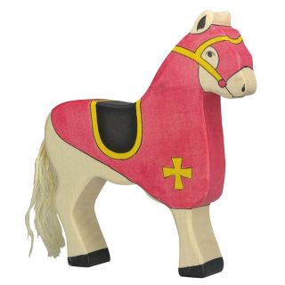 Figurine Holztiger Cheval de course rouge