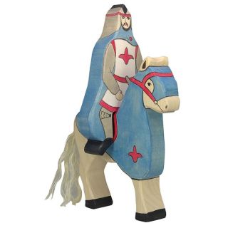 Figurine Holztiger Chevalier bleu avec manteau sans le cheval