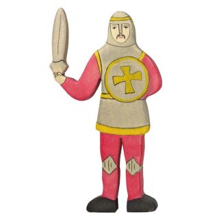 Figurine Holztiger Chevalier combatant rouge