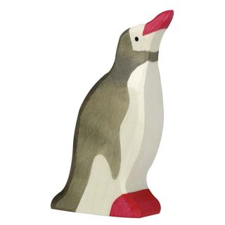 Figurine Holztiger Pingouin tête haute