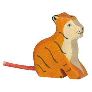 Figurine Holztiger Tigre petit assis