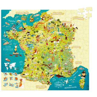 Puzzle en carton la carte de France Stéphanie 300 pièces