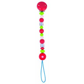 Attache-tétine élastique perle cerise