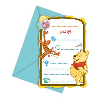 Cartons d'invitation Winnie L'ouson 6 pièces